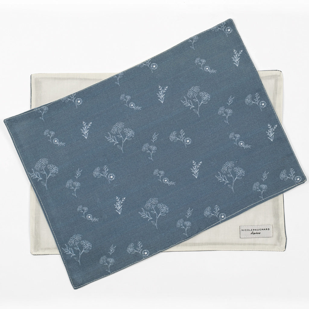 Set 4 Individuales De Lino Colomba2#Azul