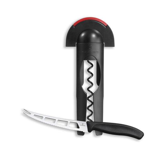 Pack Cuchillo Queso Crema + Sacacorcho1#Negro