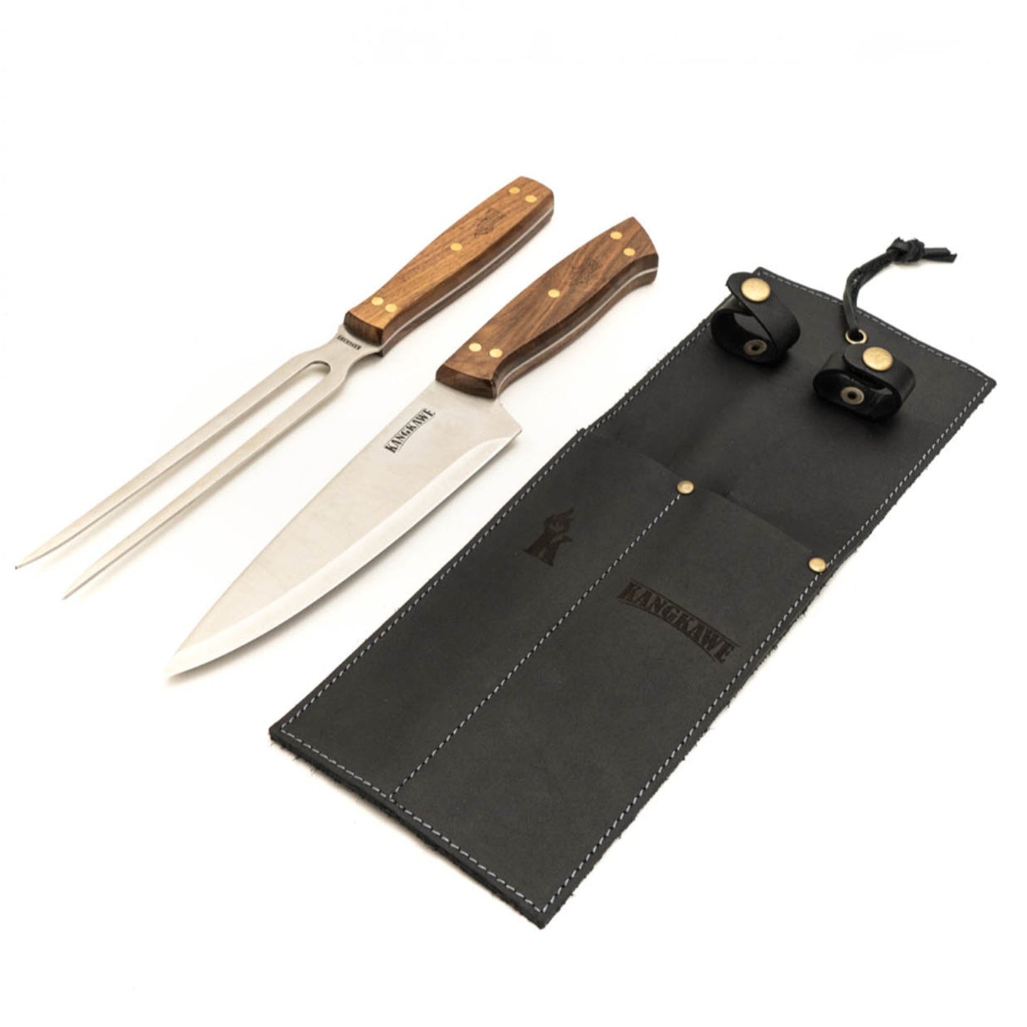 Set Tenedor + Cuchillo Parrillero F/Cuero1#Acero