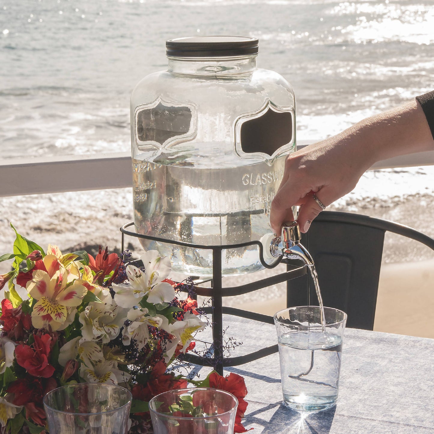 Dispensador Jugo Vidrio 5 Lts2#Transparente