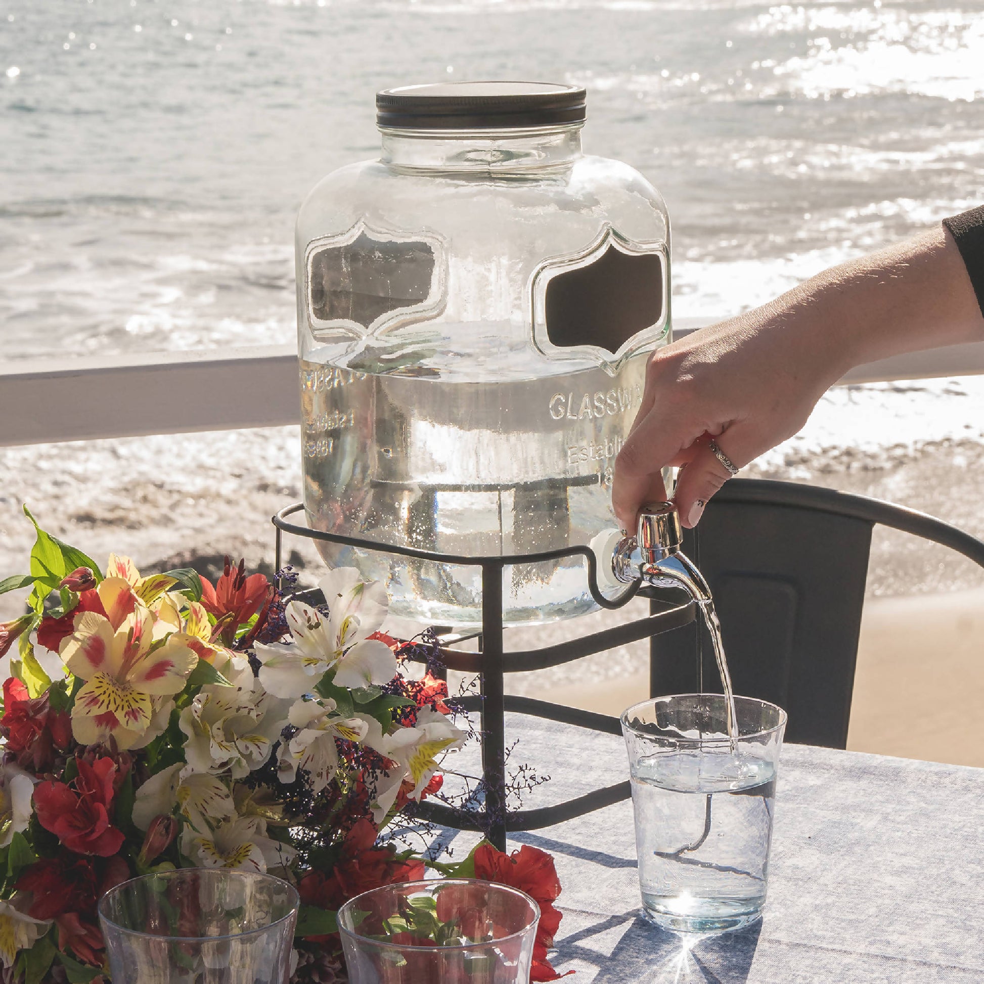 Dispensador Jugo Vidrio 5 Lts2#Transparente