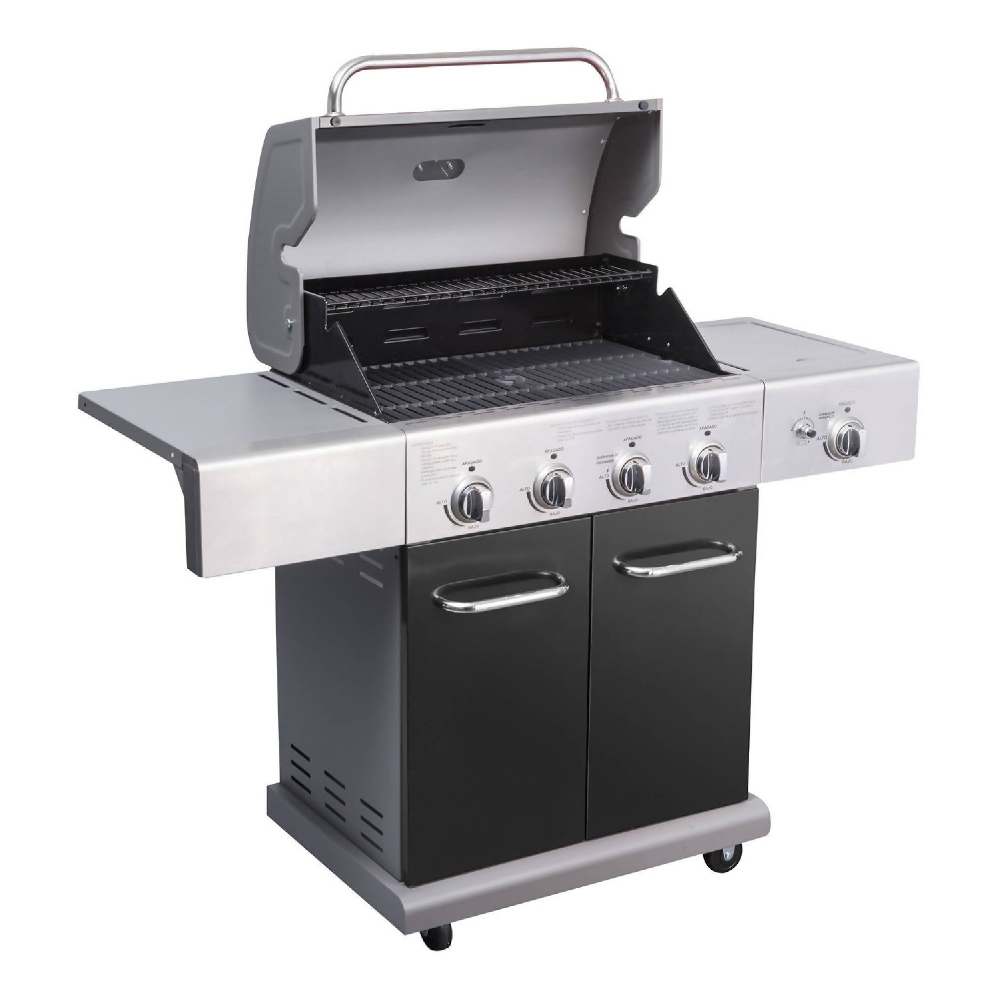 Parrilla Texas Black 4 Quemadores + Quemador Lateral BBQ401GCIB4#Negro