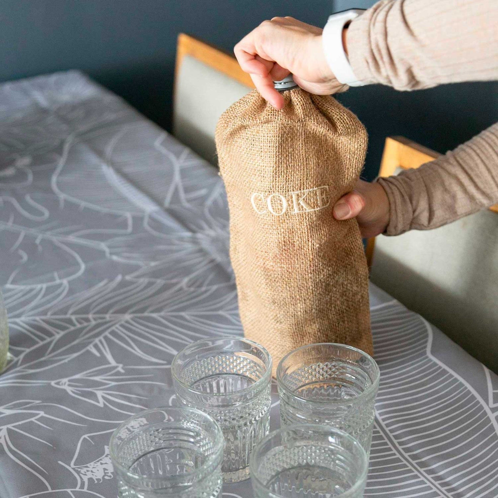 Mantel Anti Manchas Rectangular Botánico 145 x 250 cm10#Gris