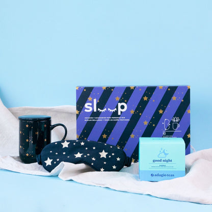 Pack 12 Teabags Sleep con Mugbhoro 470 ml y Antifaz4#Azul