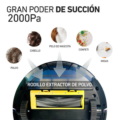 Aspiradora Trapeadora Robot DUO D990 WIFI8#Blanco