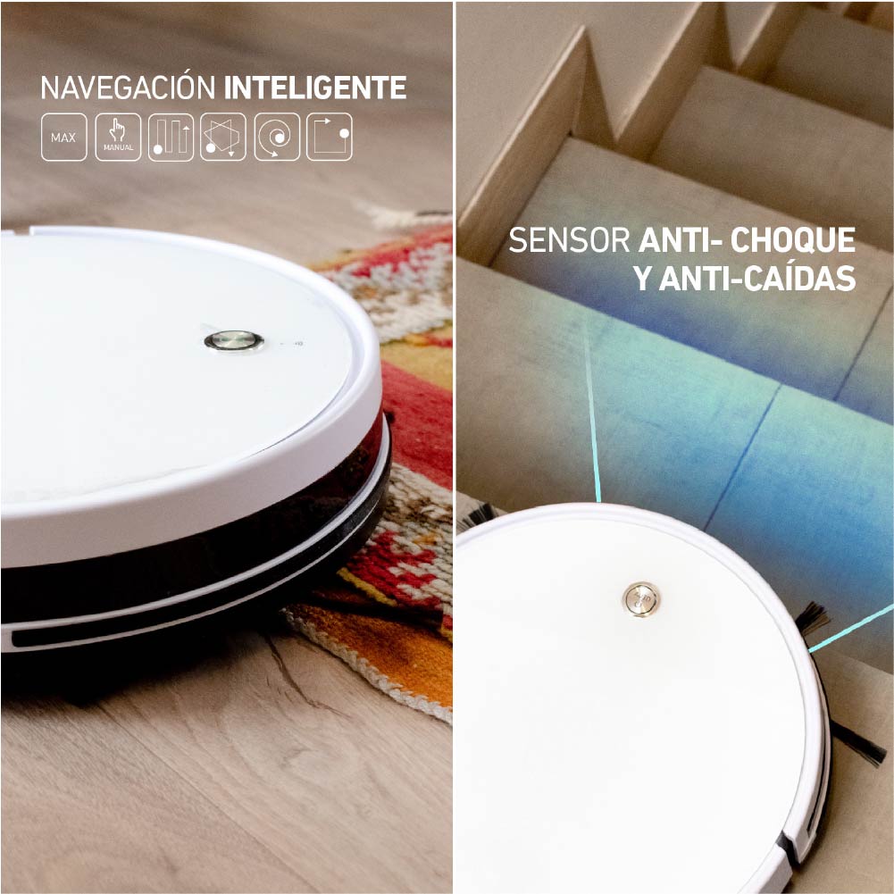 Aspiradora Trapeadora Robot DUO D990 WIFI10#Blanco