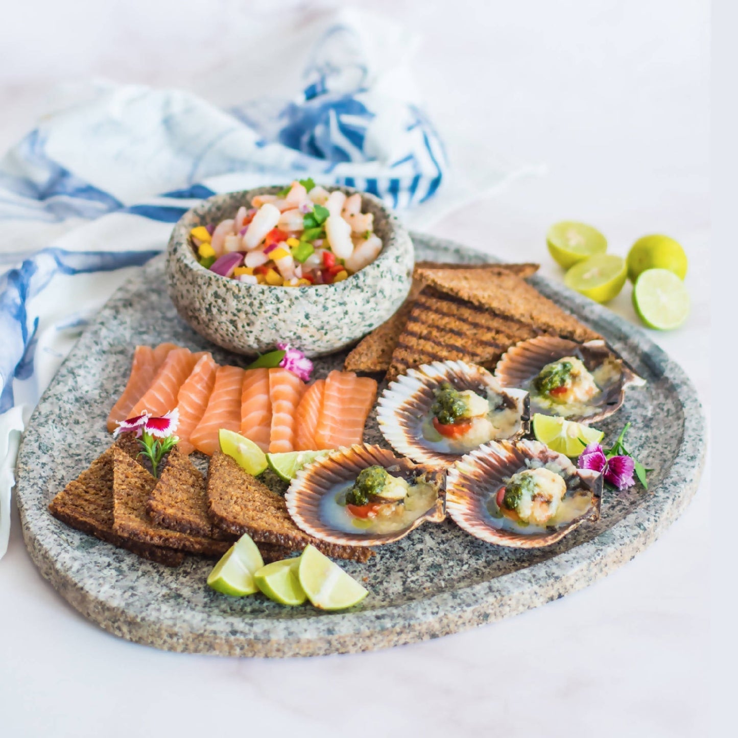 Set 2 Piezas Para Picoteo Ribete1#Gris