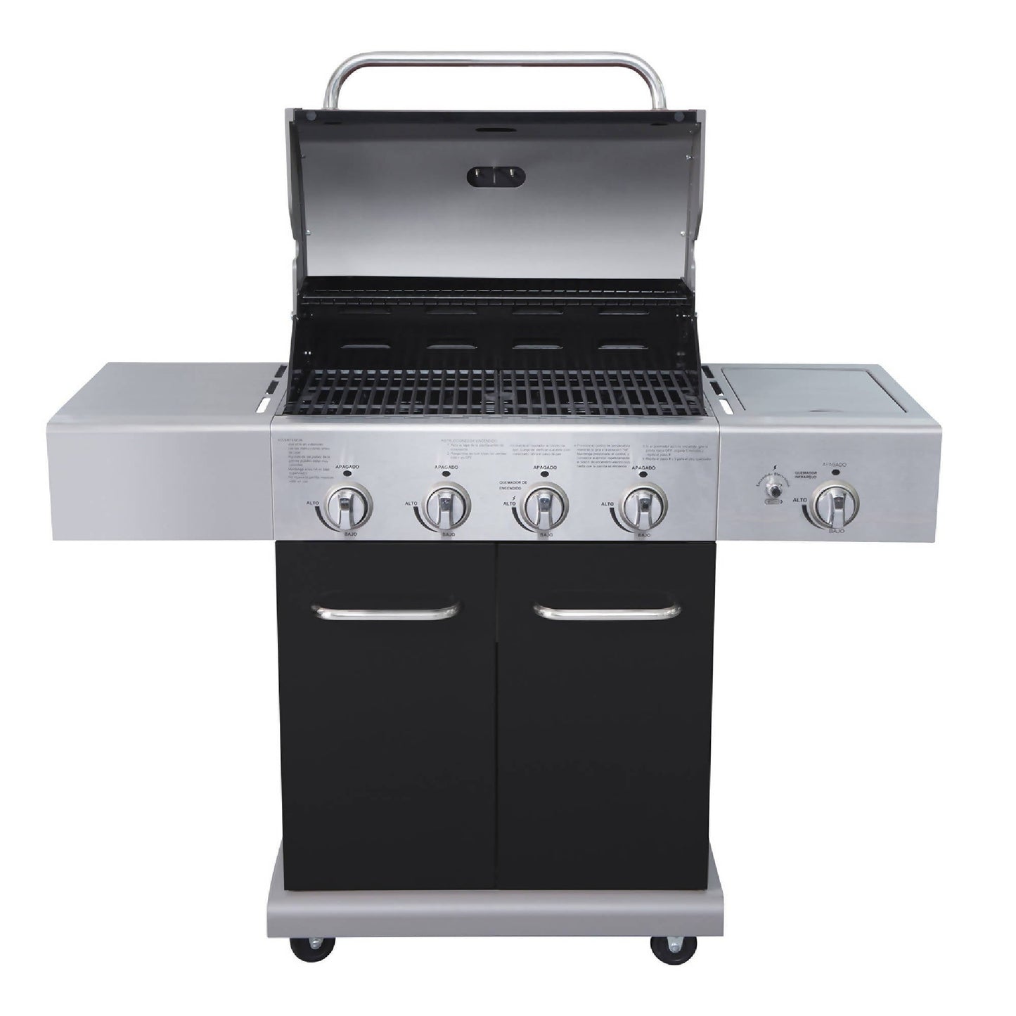 Parrilla Texas Black 4 Quemadores + Quemador Lateral BBQ401GCIB3#Negro