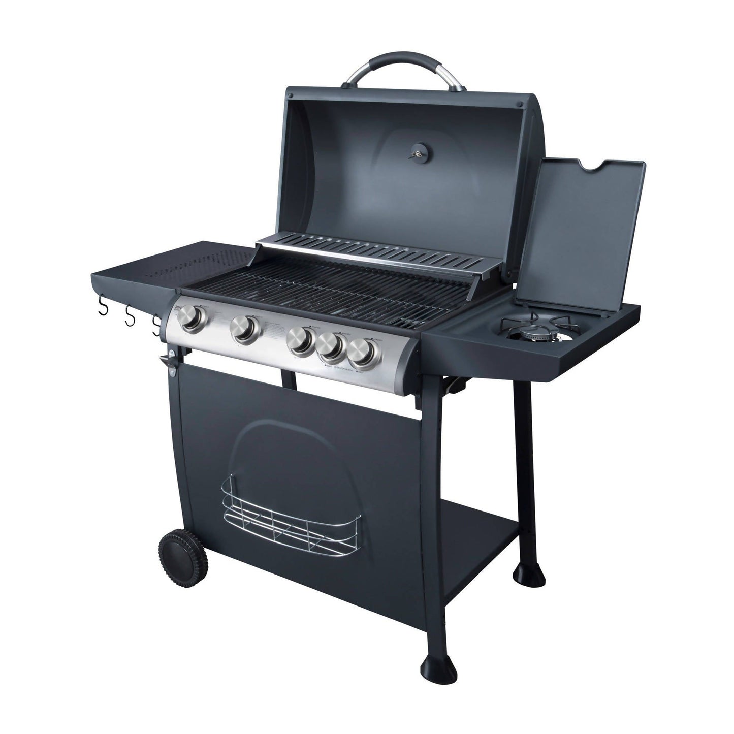 Parrilla Indiana 4 Quemadores + Quemador Lateral BBQ402GCQL2#Negro