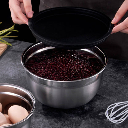 Set 3 Bowls con Tapa Acero Inoxidable Antideslizante1#Acero