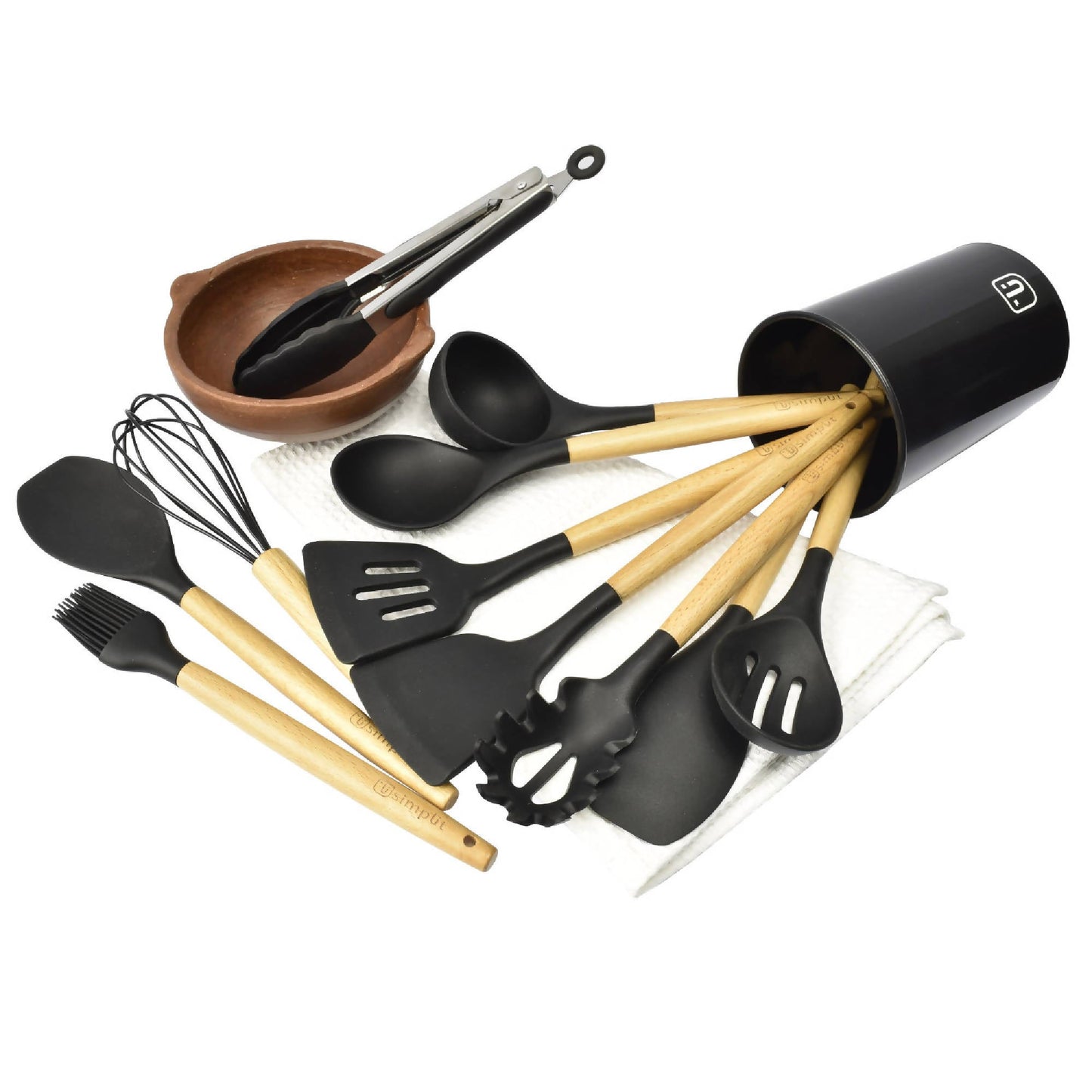 Set 12 Utensilios De Cocina Silicona10#Negro