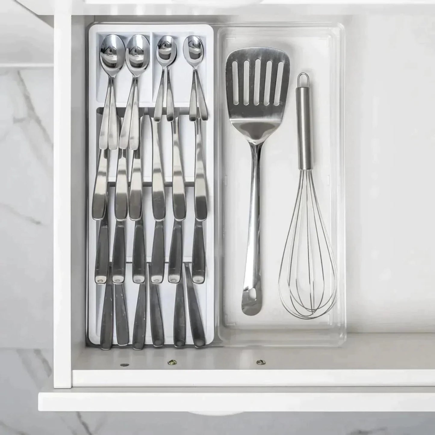 Organizador de Utensilios y Cubiertos Clear3#Blanco