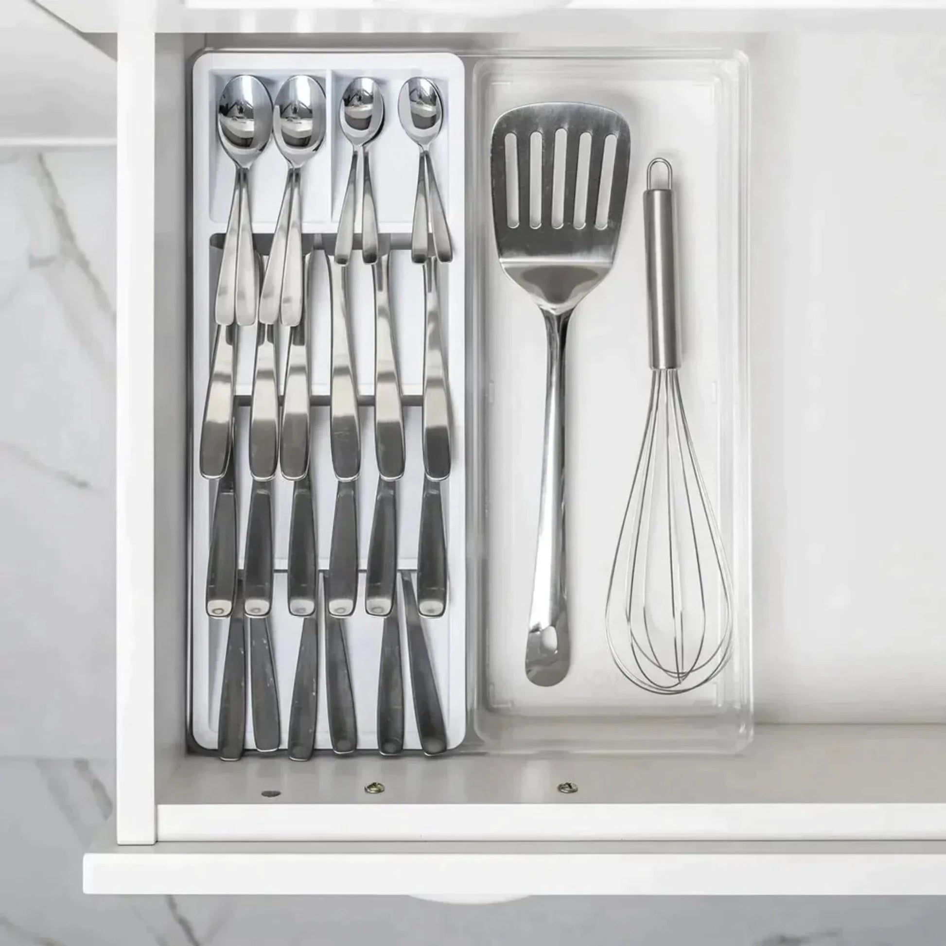 Organizador de Utensilios y Cubiertos Clear3#Blanco