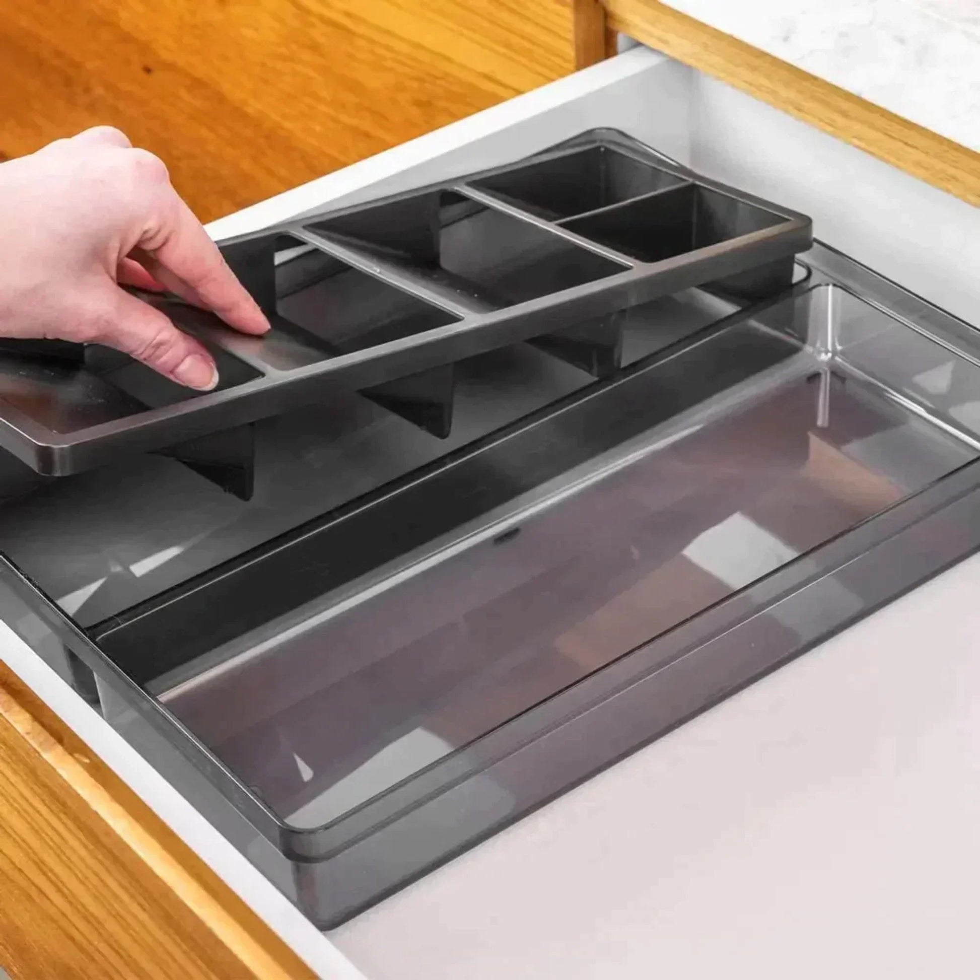 Organizador de Utensilios y Cubiertos Clear4#Negro