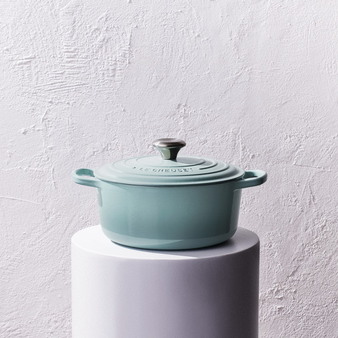 Olla Redonda 24cm Hierro Fundido Sea Salt1#Celeste