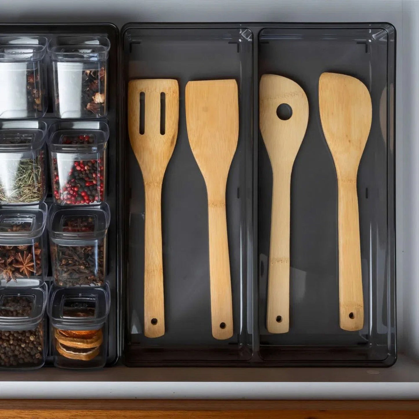 Organizador de Cajón Clear 6.3 Lts Doble5#Gris