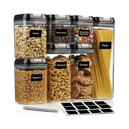 Set de 7 Contenedores Herméticos Plástico7#Negro