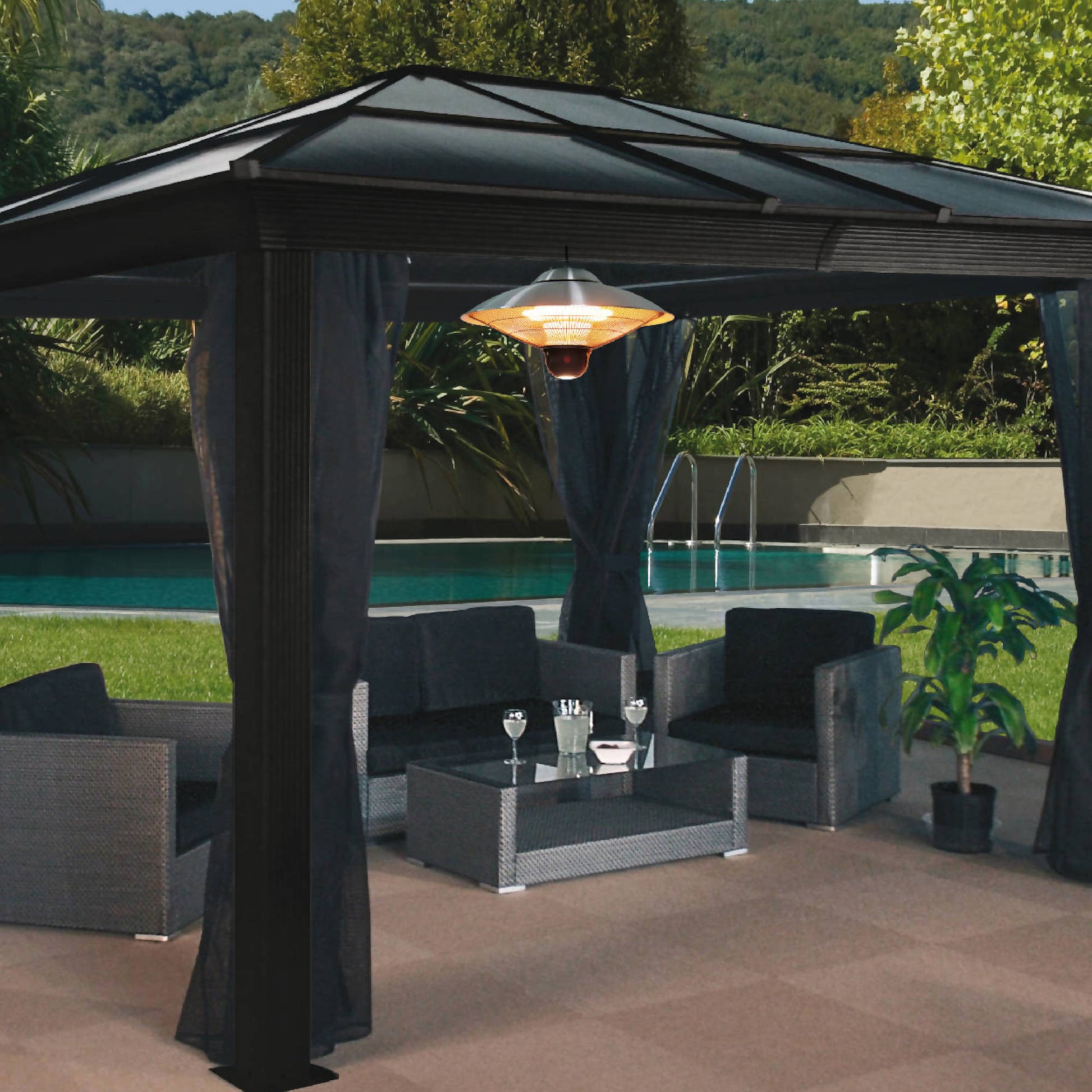 Calefactor Eléctrico Patio y Terraza3#Acero