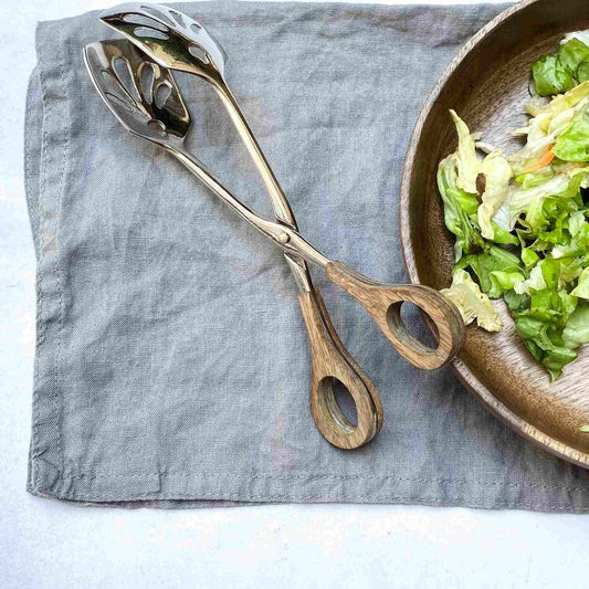 Tenaza Acero Madera1#Plata