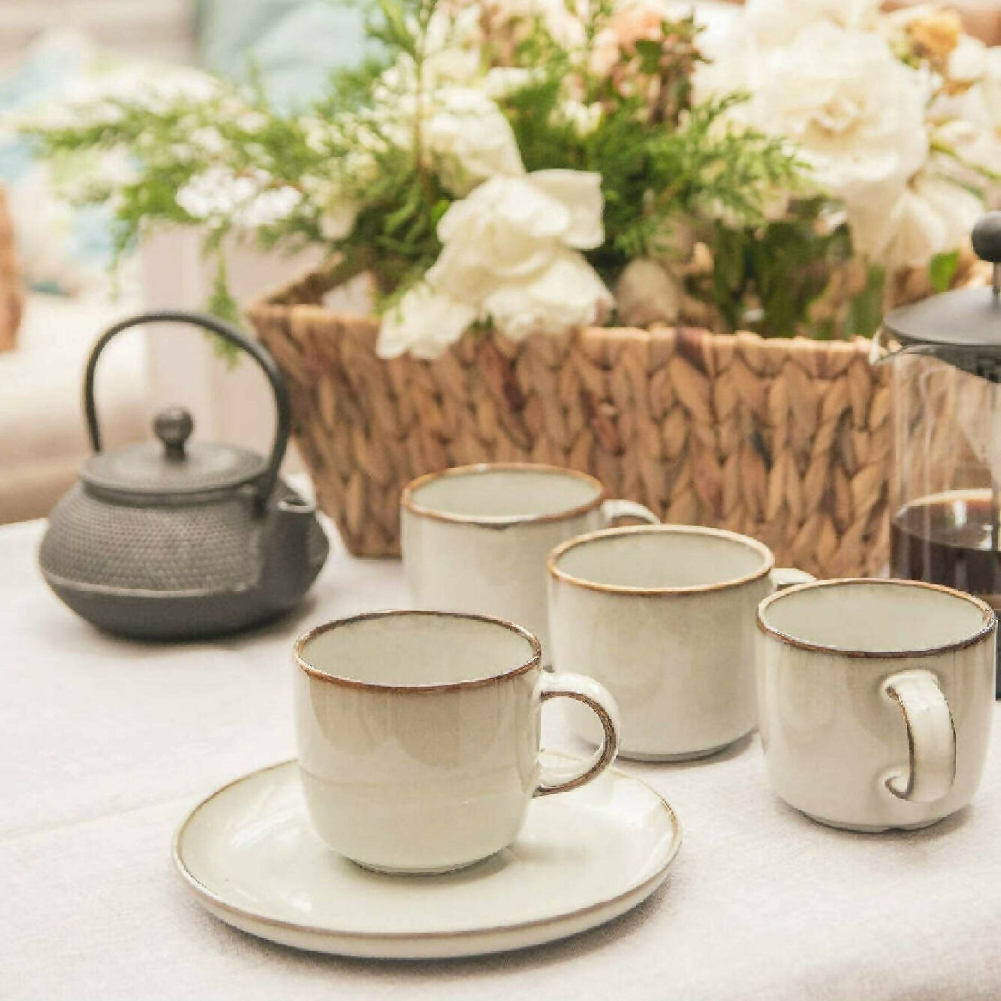 Juego Loza Beige Borde Vintage 30 Pzs3#Beige