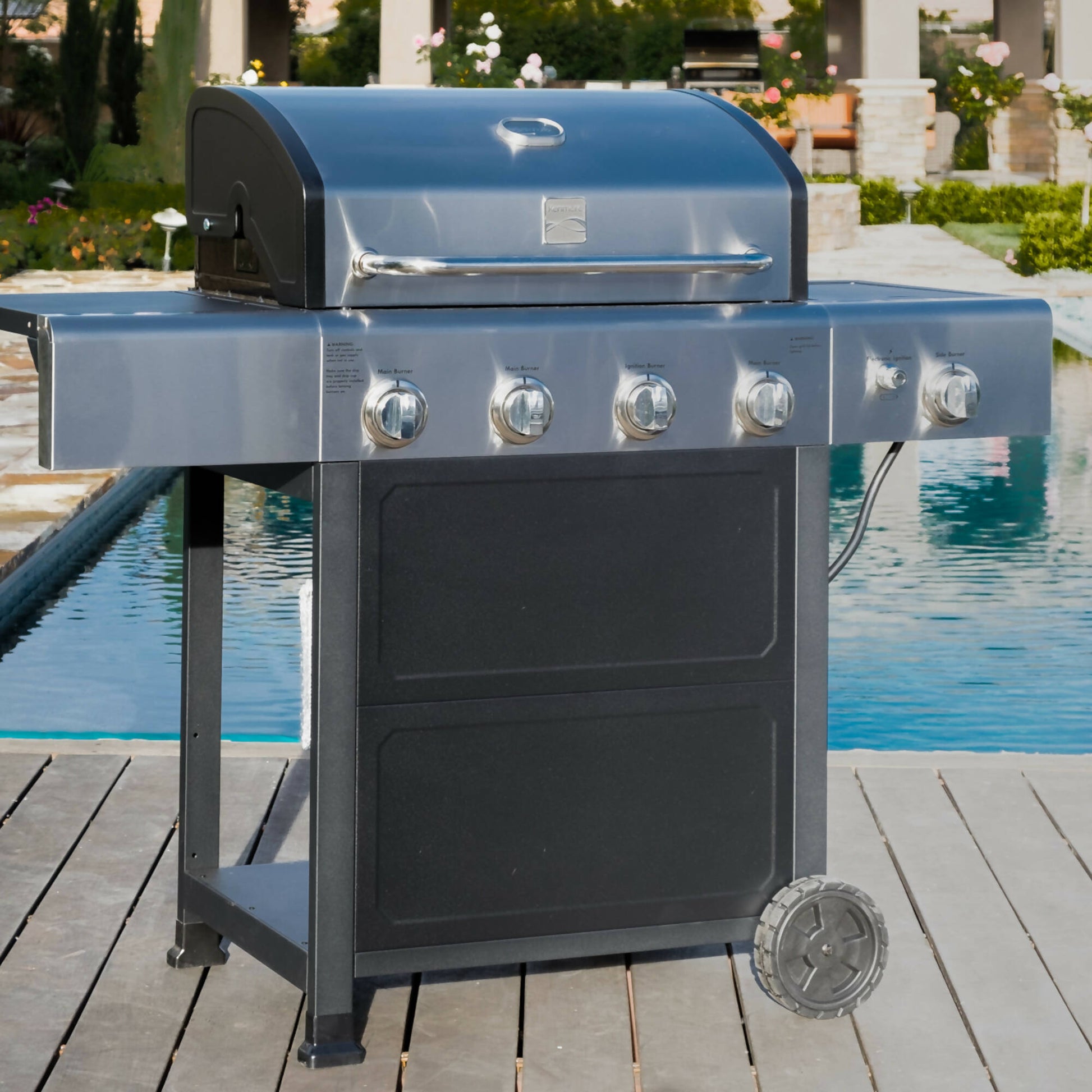 Parrilla 4 Quemadores + Quemador Lateral  KE-P16128-N1#Negro | Acero