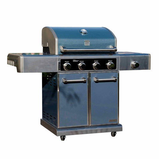 Parrilla Elite 4 Quemadores + Quemador Lateral 485941#Azul|Acero