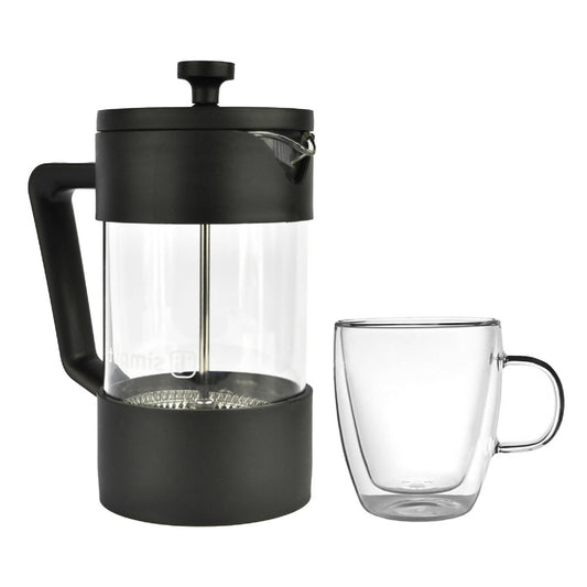 Pack Cafetera Francesa 600 ml +Taza Doble Pared 350 ml1#Negro
