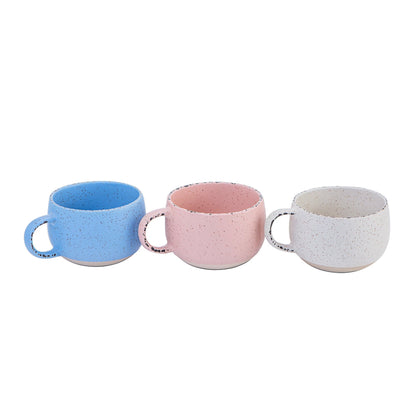 Pack 3 Tazas Cerámica Ovaladas 350 ml2#Multicolor