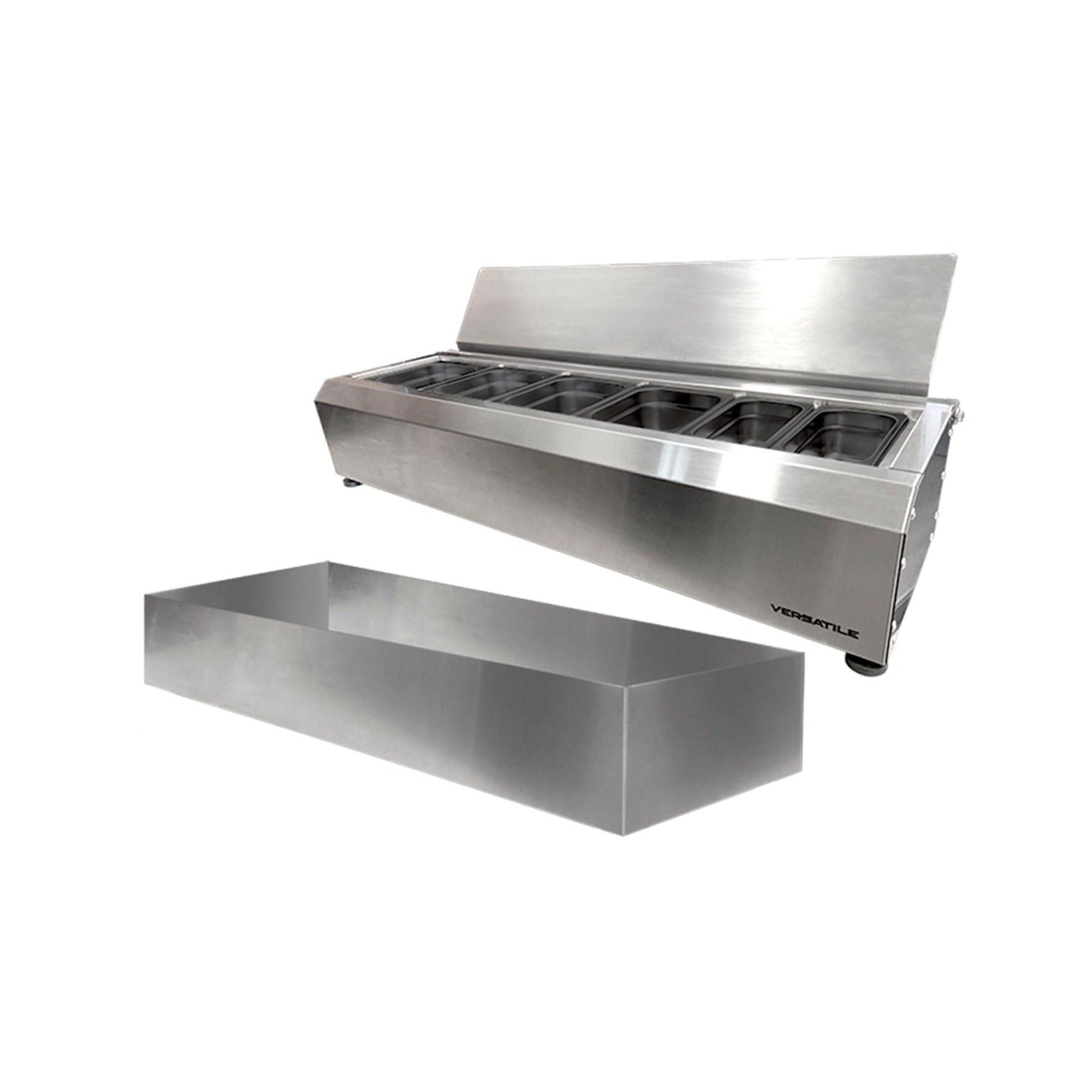 Salsera 6 Estaciones 960 -PO con Bandeja Frio2#Gris plata