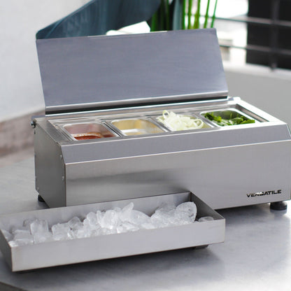 Salsera 4 Estaciones 520 -IN con Bandeja Frio1#Gris