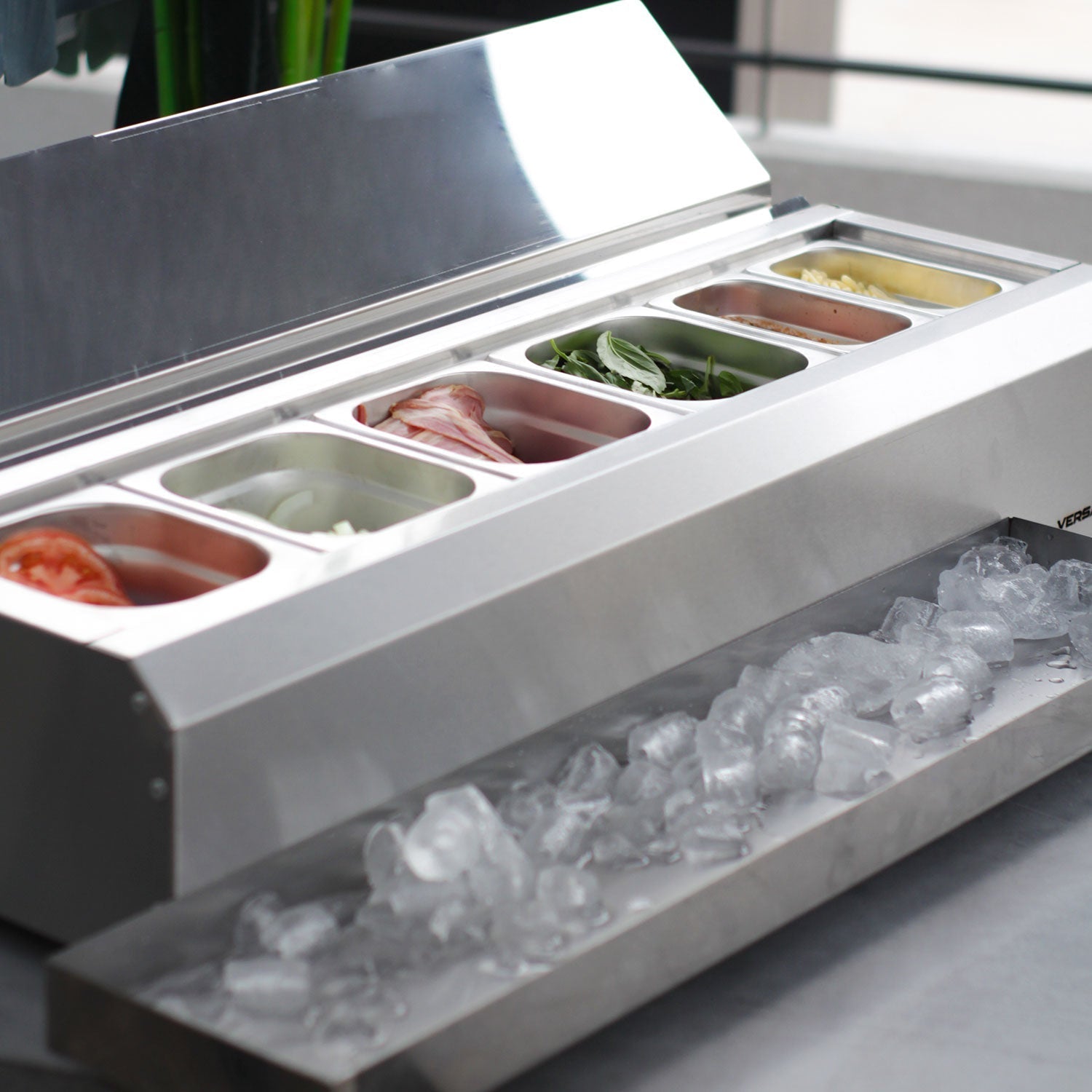 Salsera 6 Estaciones 960 -IN con Bandeja Frio1#Gris