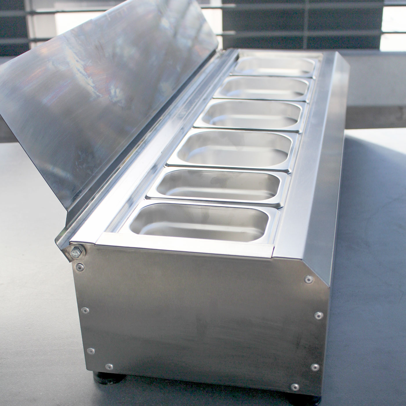 Salsera 6 Estaciones de Sobremesa 960-IN1#Gris plata