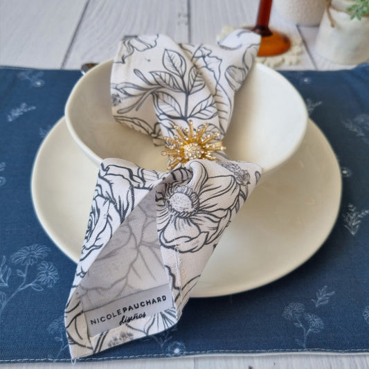 Set 4 Servilletas De Lino Anita1#Blanco