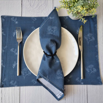 Set 4 Servilletas De Lino Colomba1#Azul