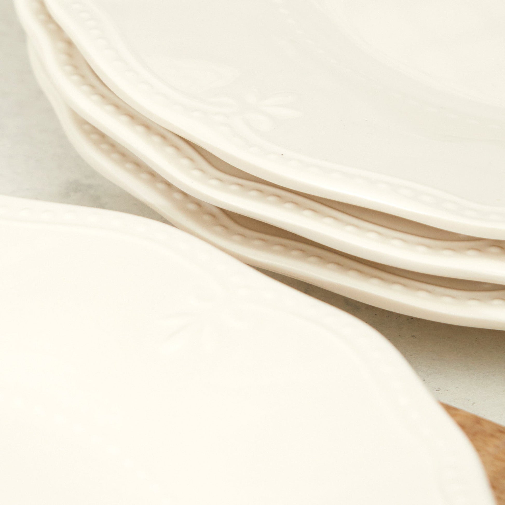 Set 4 Platos Ensalada Flores 21,6 Cm3#Blanco