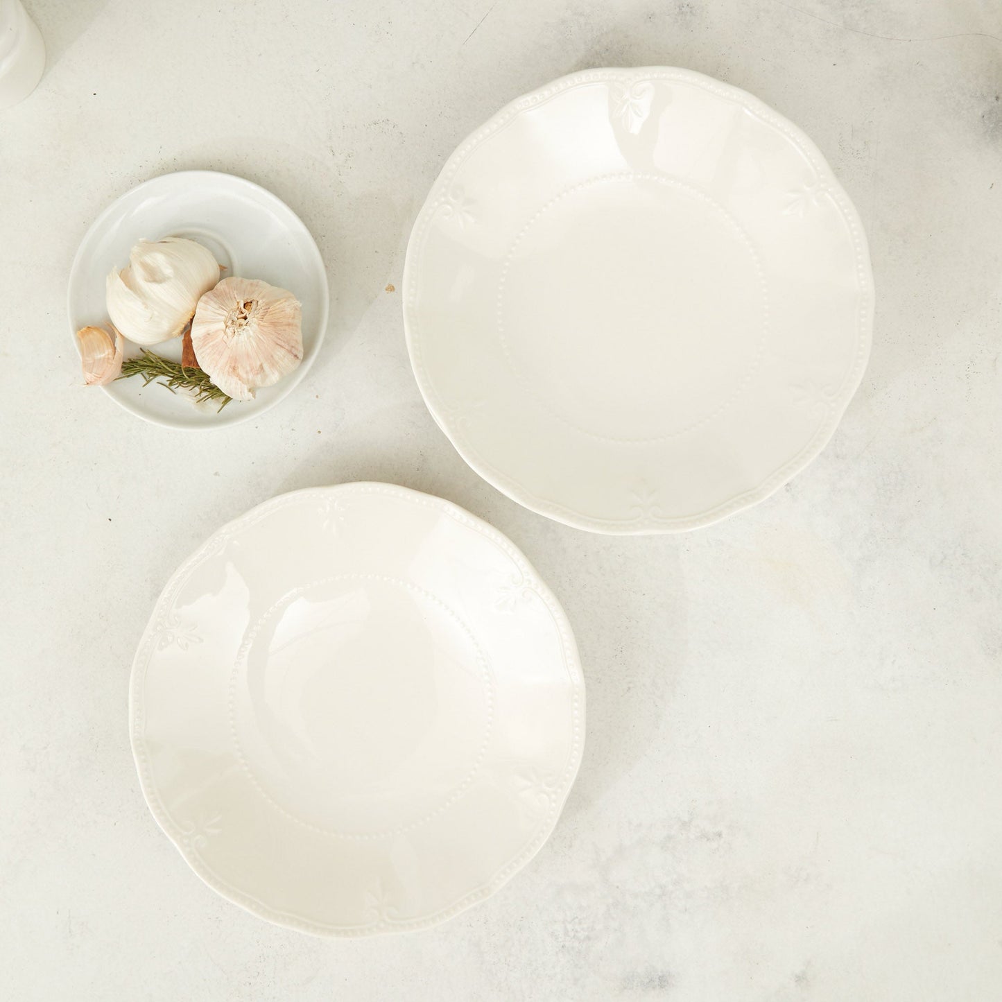 Set 4 Platos Sopa Flores 23,5 Cms3#Blanco