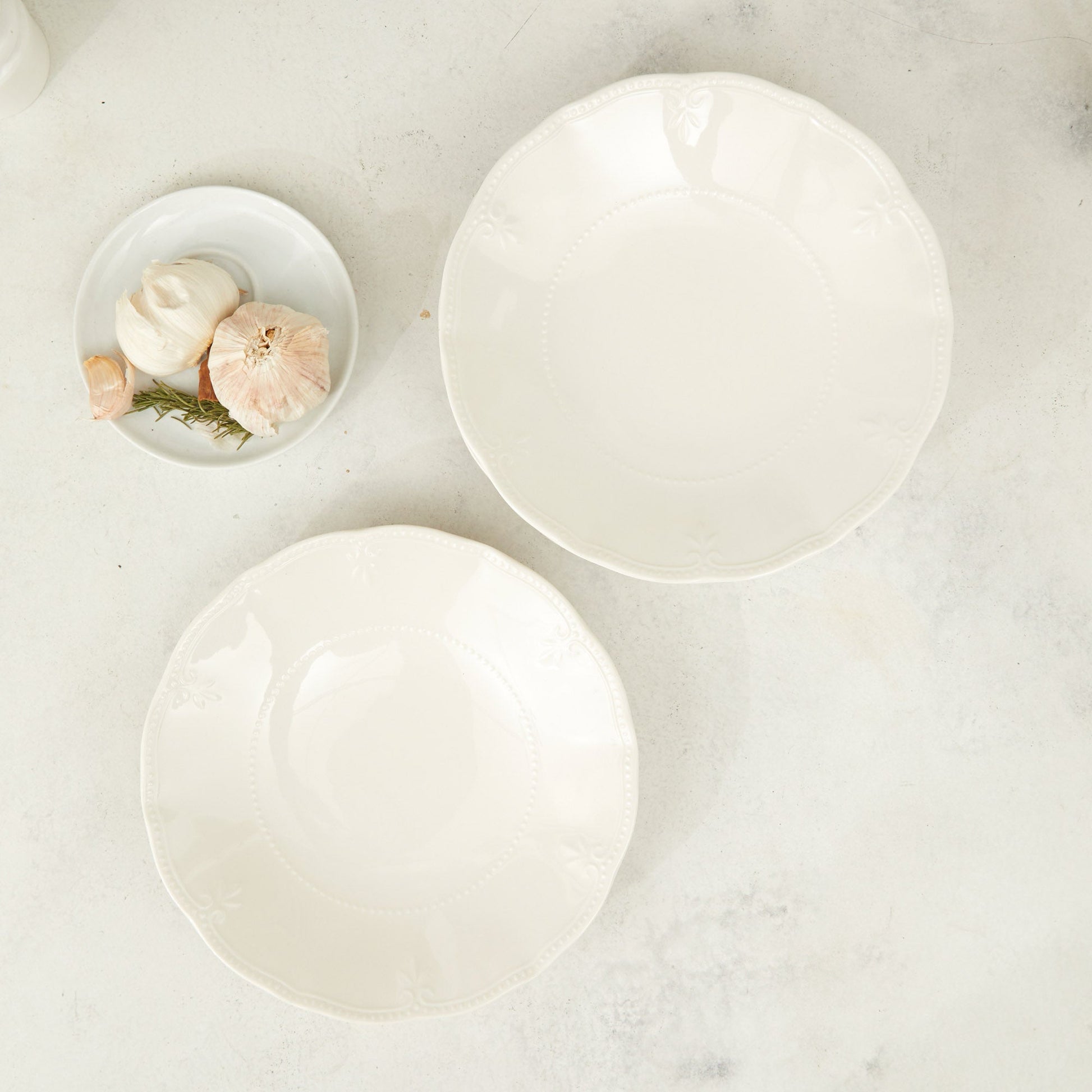 Set 4 Platos Sopa Flores 23,5 Cms3#Blanco