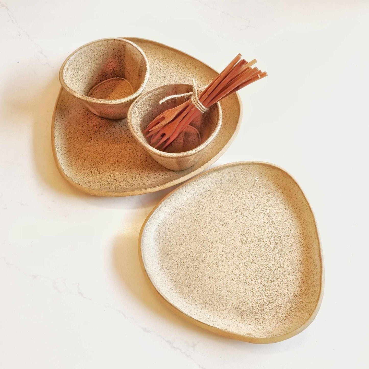 Set Aperitivo Triangular 12 Pinchos Madera3#Café Claro