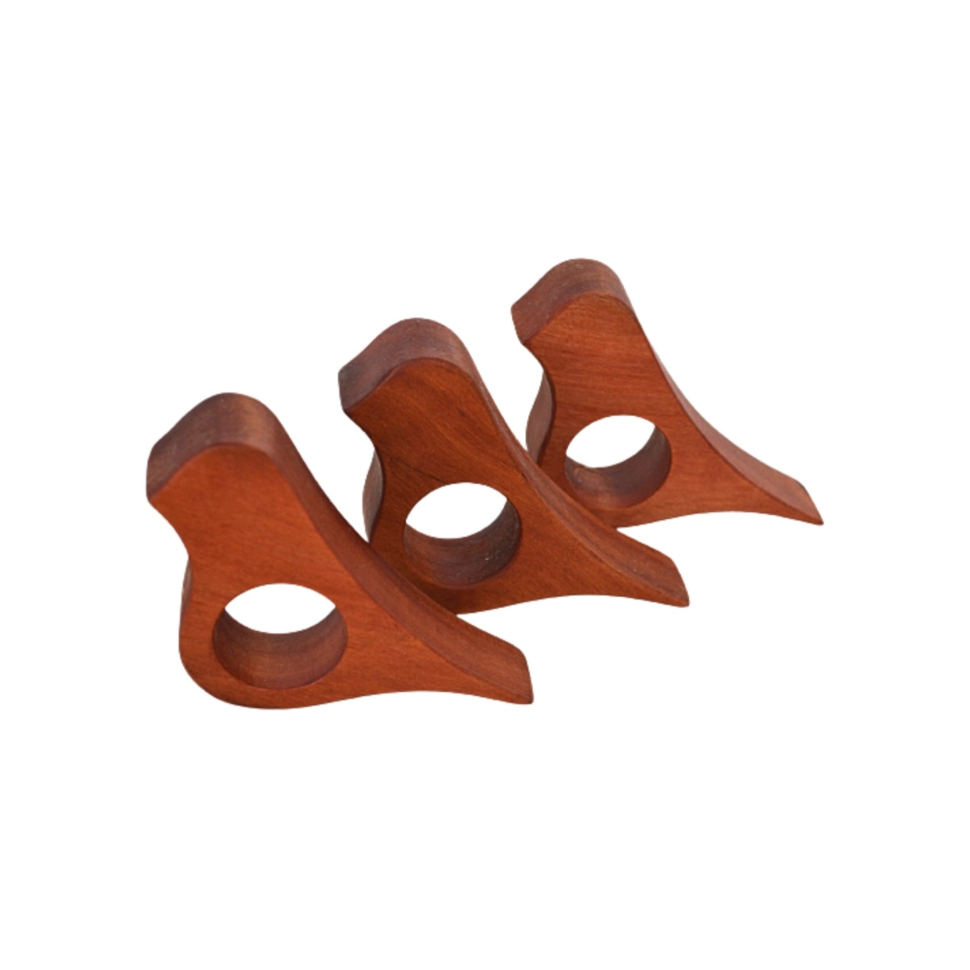 6 Unidades Servilleteros Pajaritos De Madera Roble Pellin2#Café