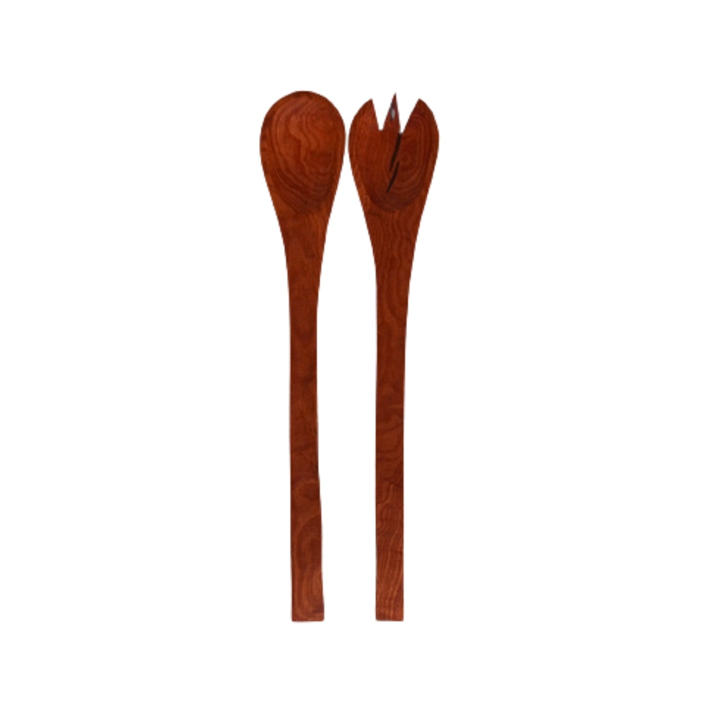 Set Cuchara Y Tenedor Madera Raulí Rojo 40 Cm2#Café