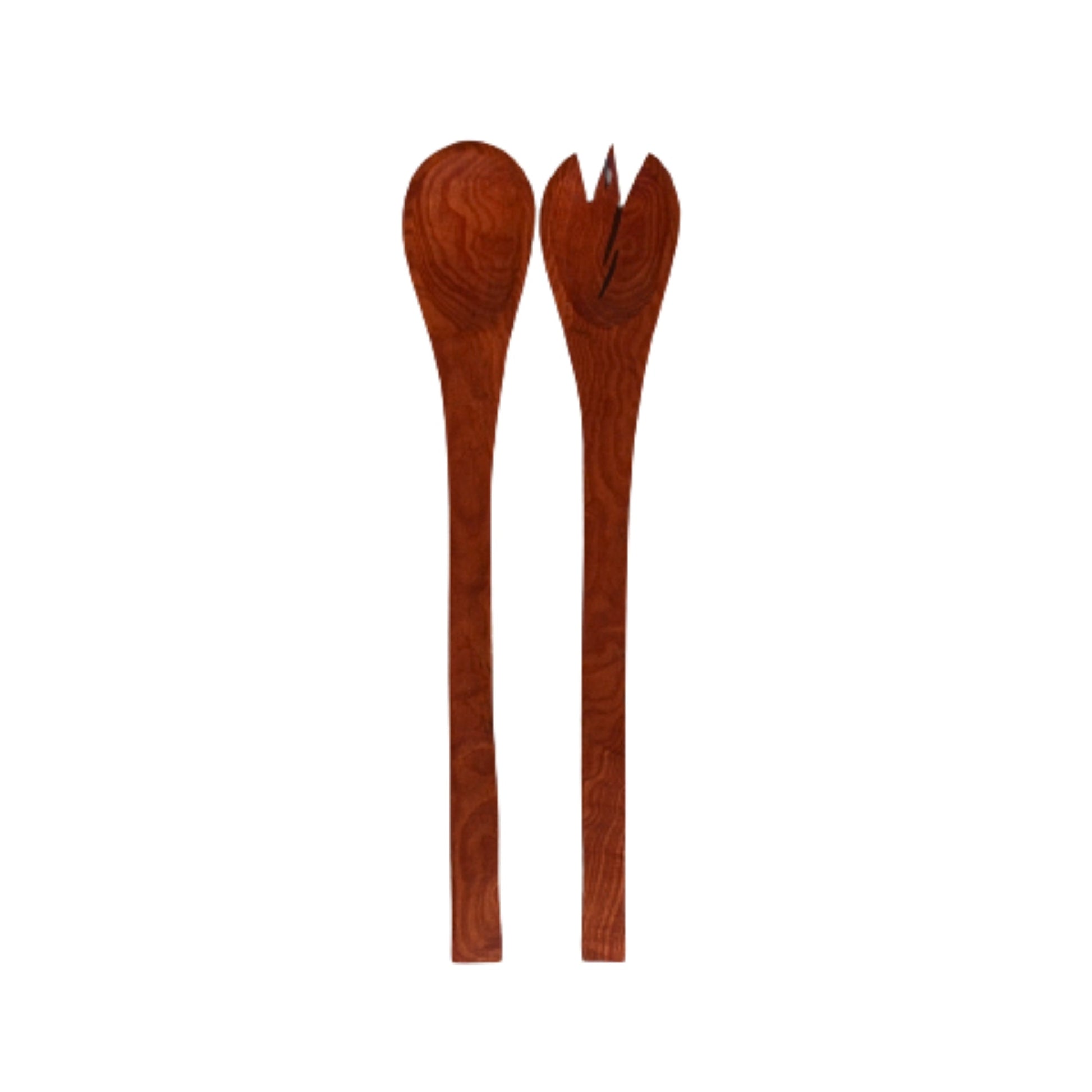 Set Cuchara Y Tenedor Madera Raulí Rojo 40 Cm2#Café