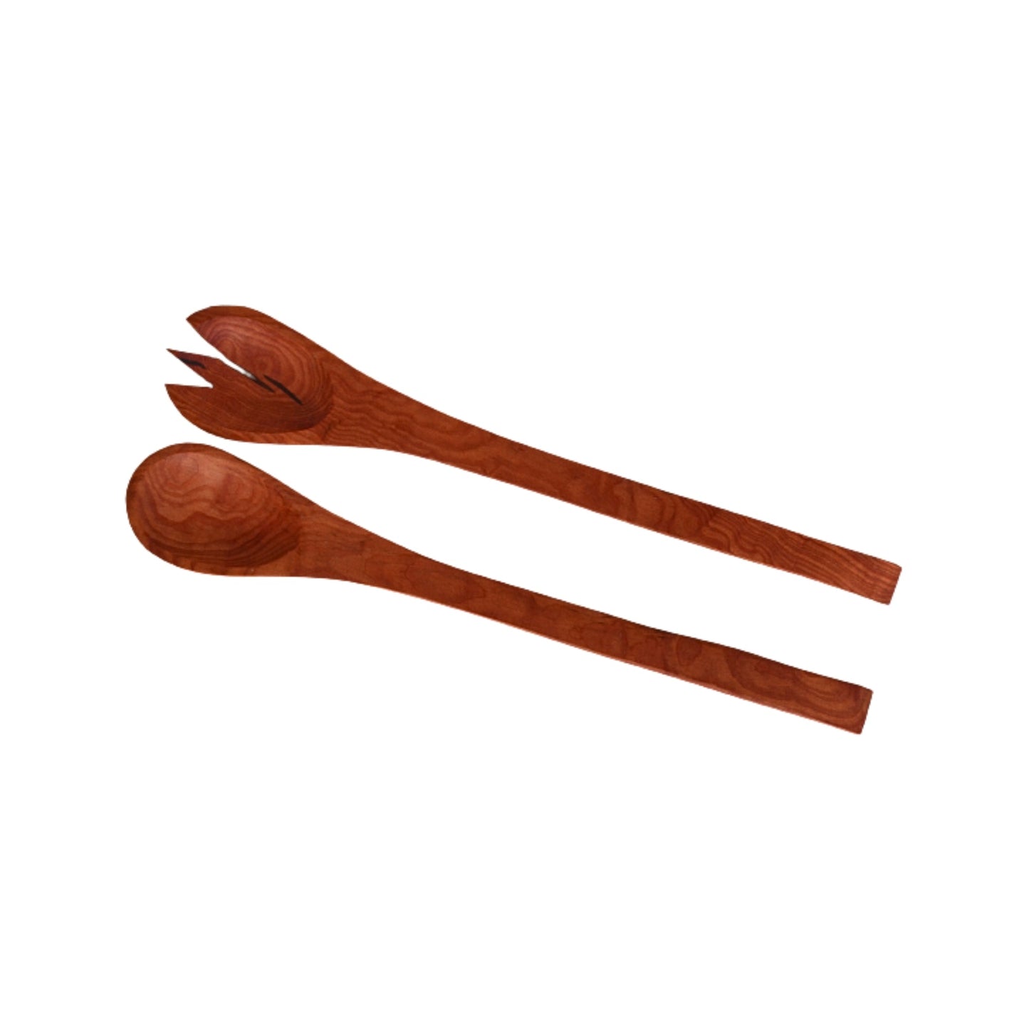 Set Cuchara Y Tenedor Madera Raulí Rojo 40 Cm1#Café