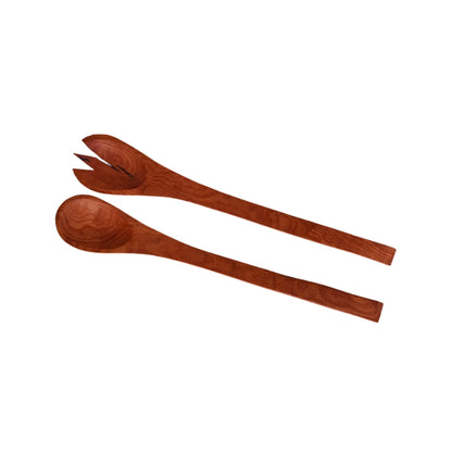 Set Cuchara Y Tenedor Madera Raulí Rojo 40 Cm1#Café