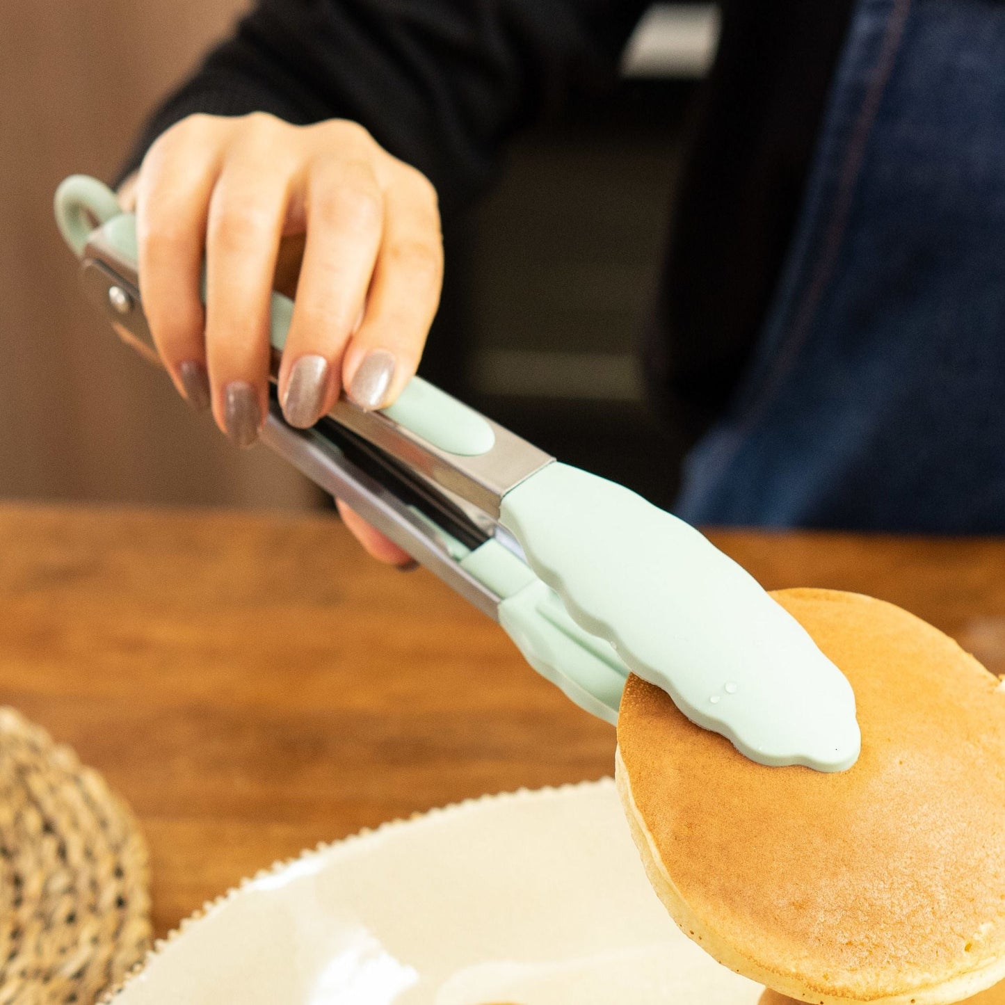 Set 12 Utensilios De Cocina Silicona3#Celeste