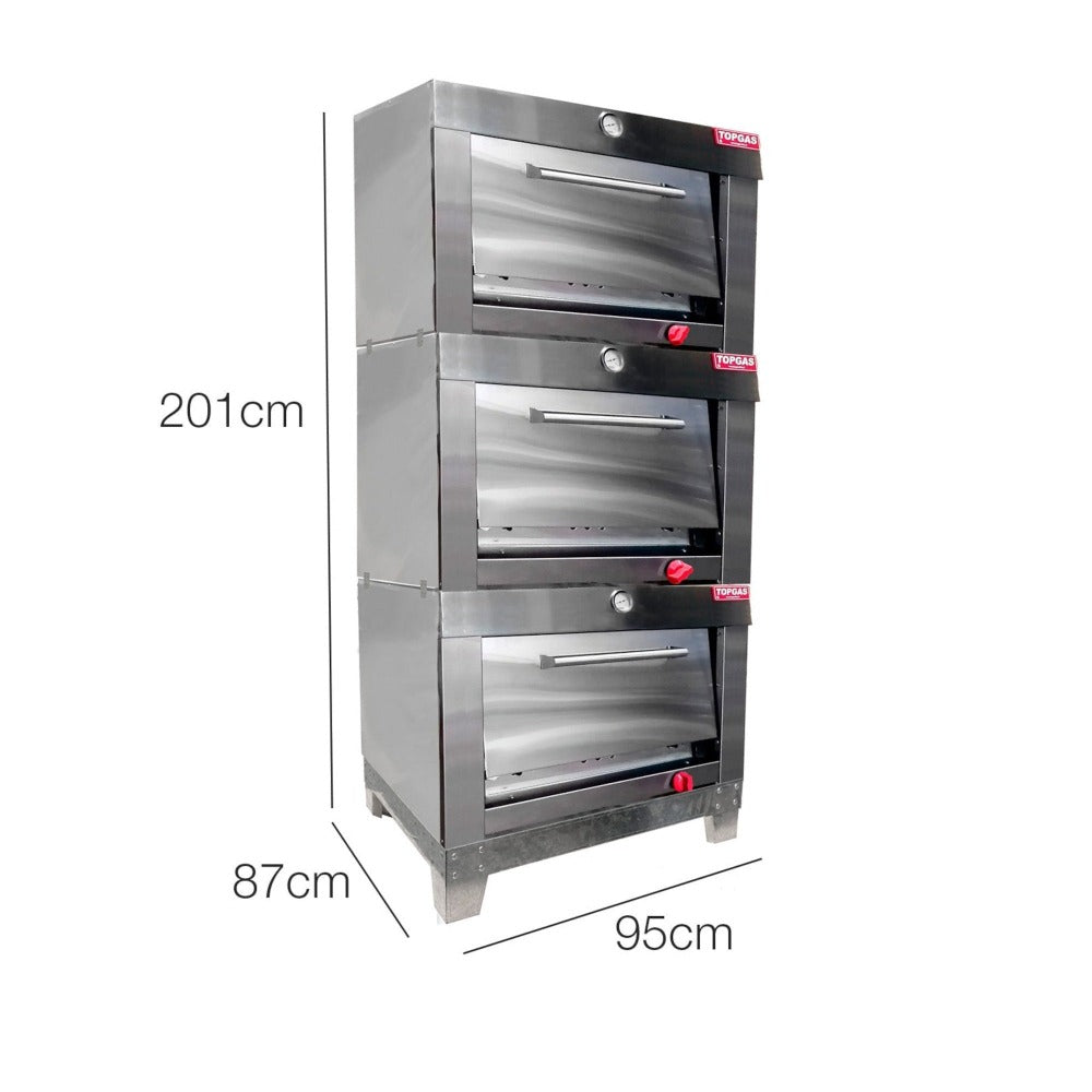 Horno Enlozado 3 Cámaras 65X65 GLP3#Gris
