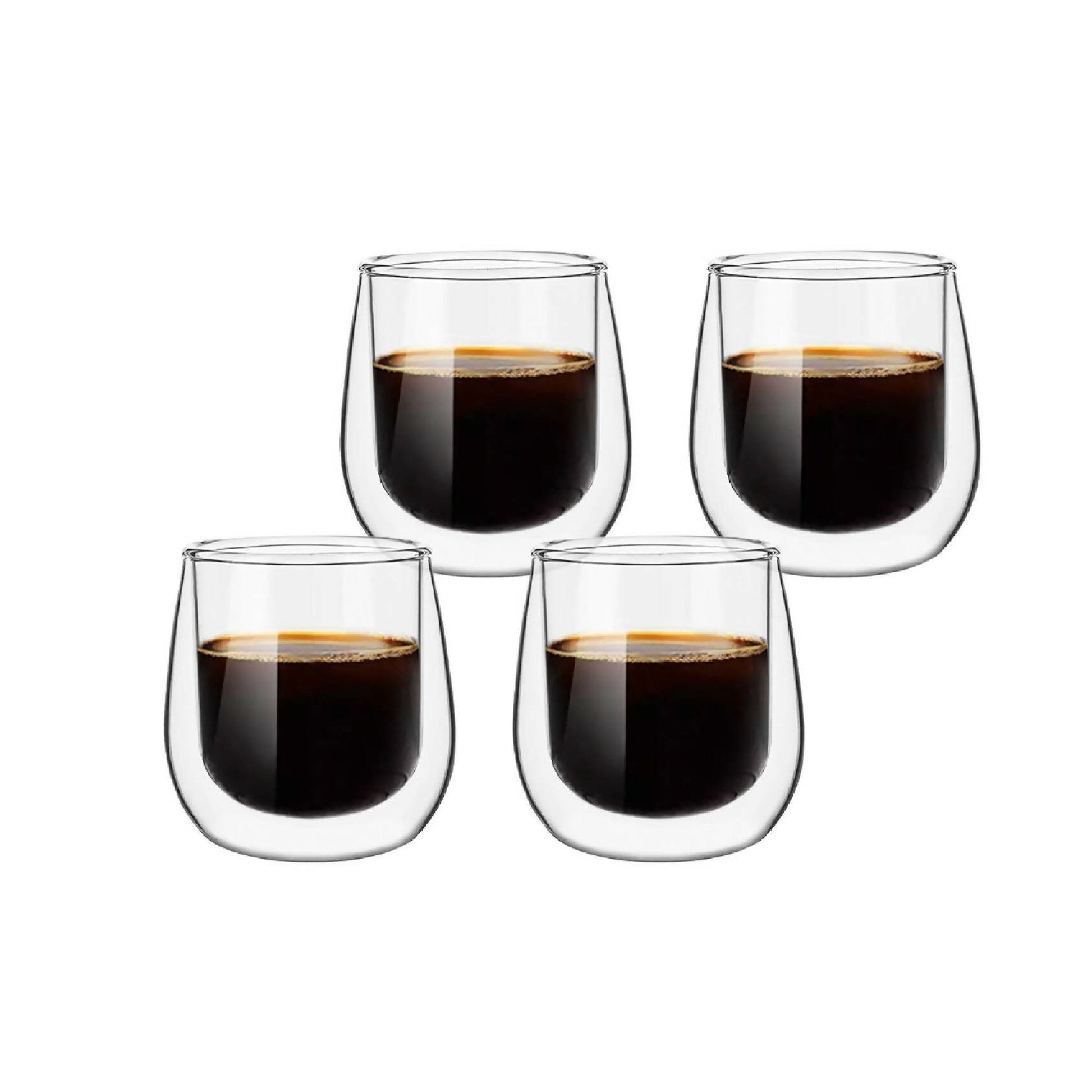 Set 4 Tazas Vidrio Doble Pared Expreso 80 ml1#Sin Color