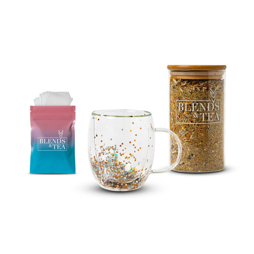 Pack Taza Estrellas + Infusión Color 100gr + 50 Bolsitas de Té5#Gris