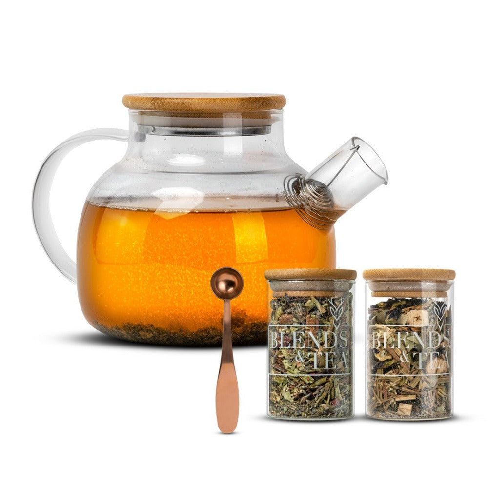 Pack Tetera Bambú + Infusiones Glitter + Cuchara1#Sin color