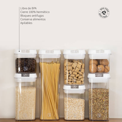 Set de 7 Contenedores Herméticos Plástico3#Blanco