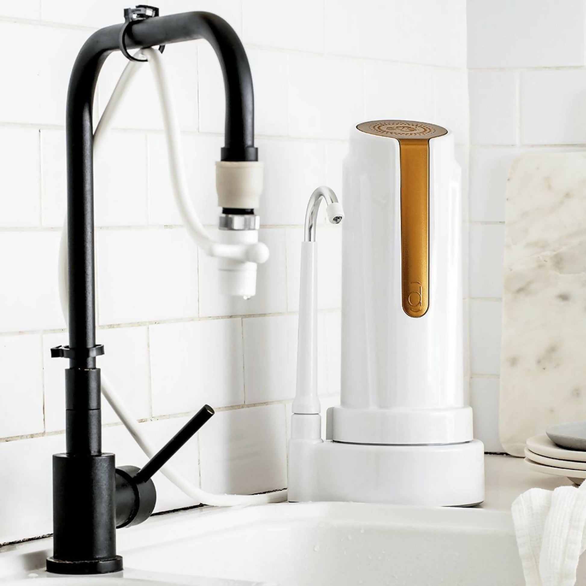 Filtro Purificador Agua con Arsénico As Plus + 1 Filtro8#Dorado